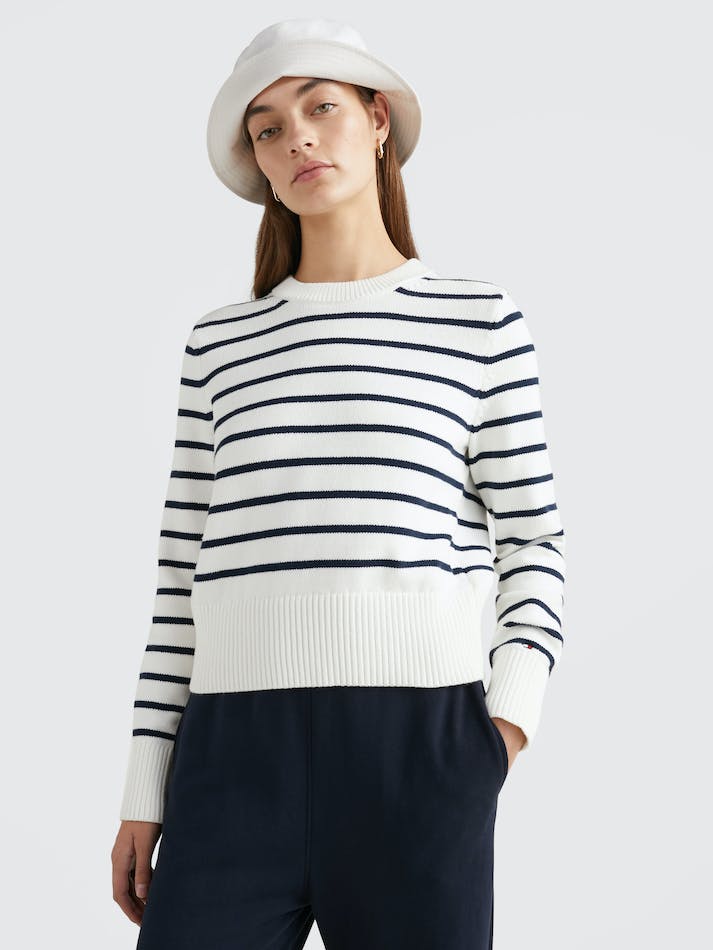 Tommy Hilfiger 1985 Collection Breton Stripe Women\'s Jumpers Stripes / Blue | vCMKL1jnMrnF