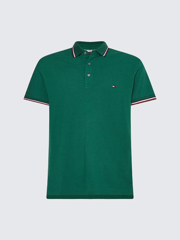 Tommy Hilfiger 1985 Collection Slim Fit Tipped Men\'s Polo Shirts Green | Y2FHm55y2guF