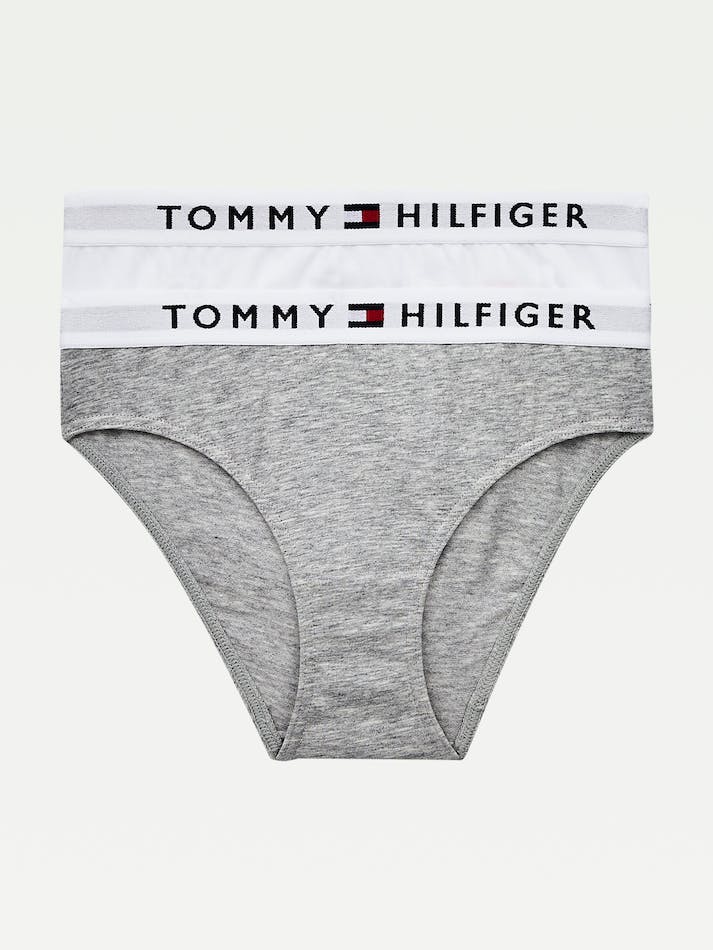 Tommy Hilfiger 2-Pack Cotton Logo Kids\' Underwear Grey / White | 7yaspGiTL0dA