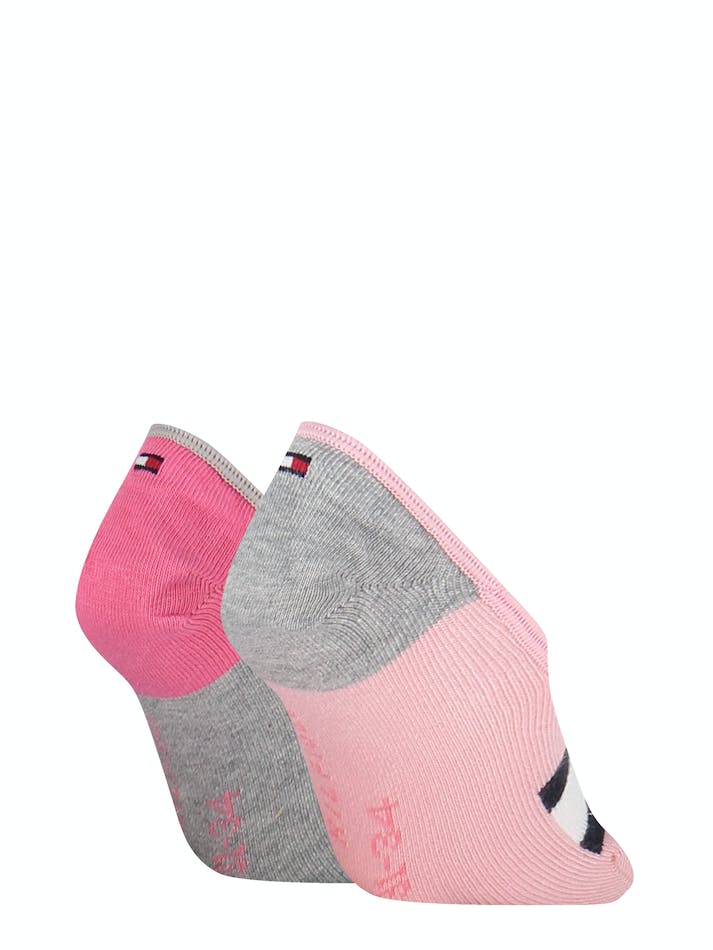 Tommy Hilfiger 2-Pack Footie Kids' Socks Pink / Light Grey | kBfGN9VJxf4b