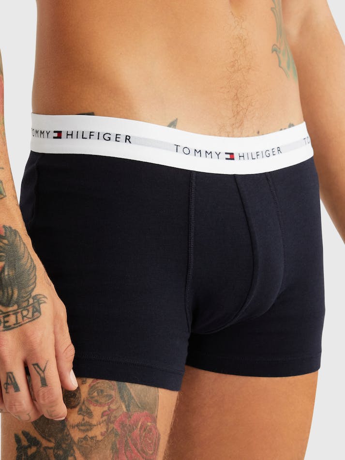 Tommy Hilfiger 3-Pack Logo Men's Underwear Blue / Blue | 92Crh0F0xPEk