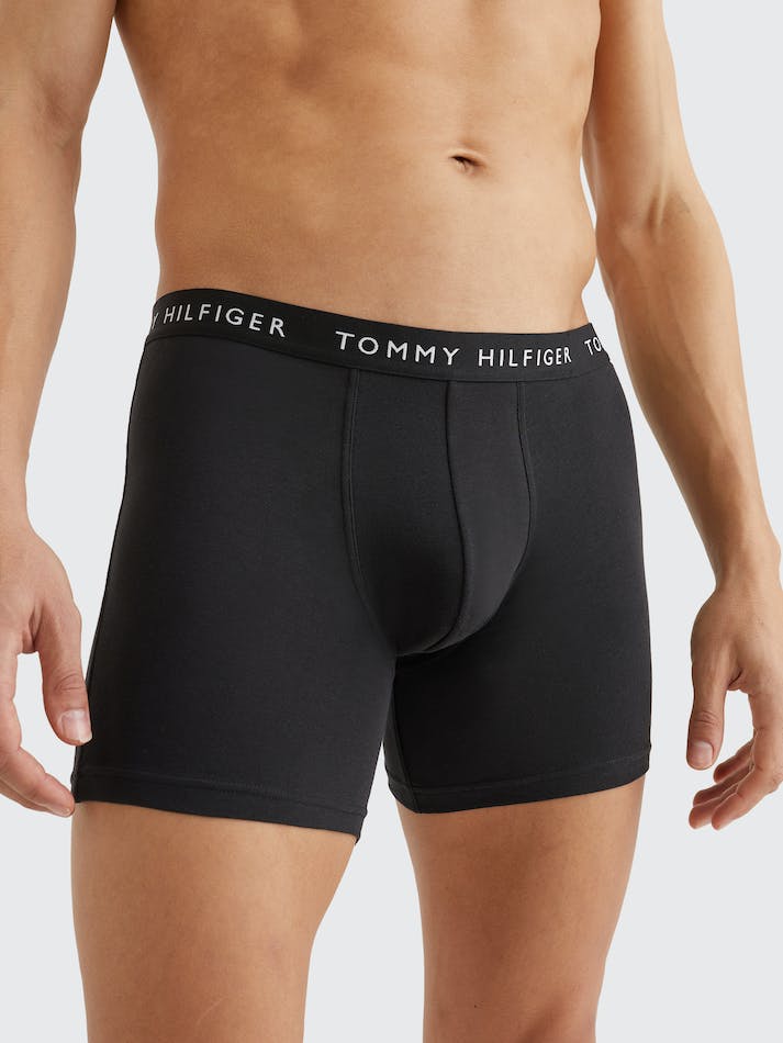 Tommy Hilfiger 3-Pack Logo Waistband Boxer Men's Underwear Black / Black / Black | 0ZN61KQ6ZdZl