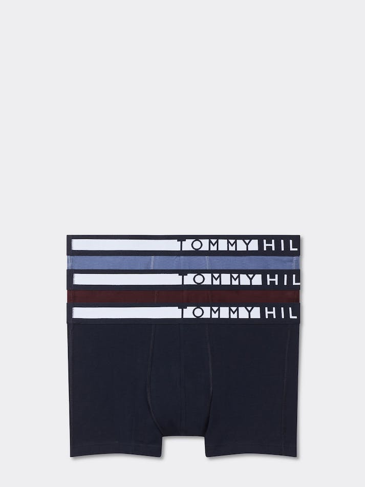 Tommy Hilfiger 3-Pack Logo Waistband Men's Underwear Dark Blue | VDNQCCDxG5uC