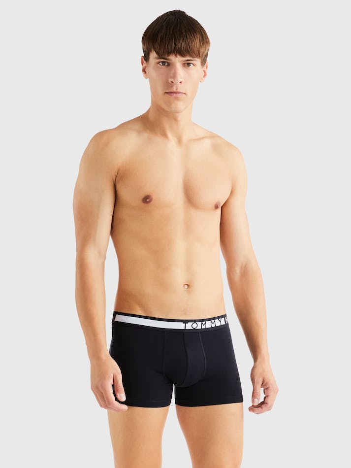 Tommy Hilfiger 3-Pack Logo Waistband Men's Underwear Dark Blue | VDNQCCDxG5uC