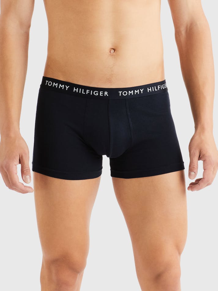 Tommy Hilfiger 3-Pack Logo Waistband Men's Underwear Dark Blue | gHVlkamym4iY