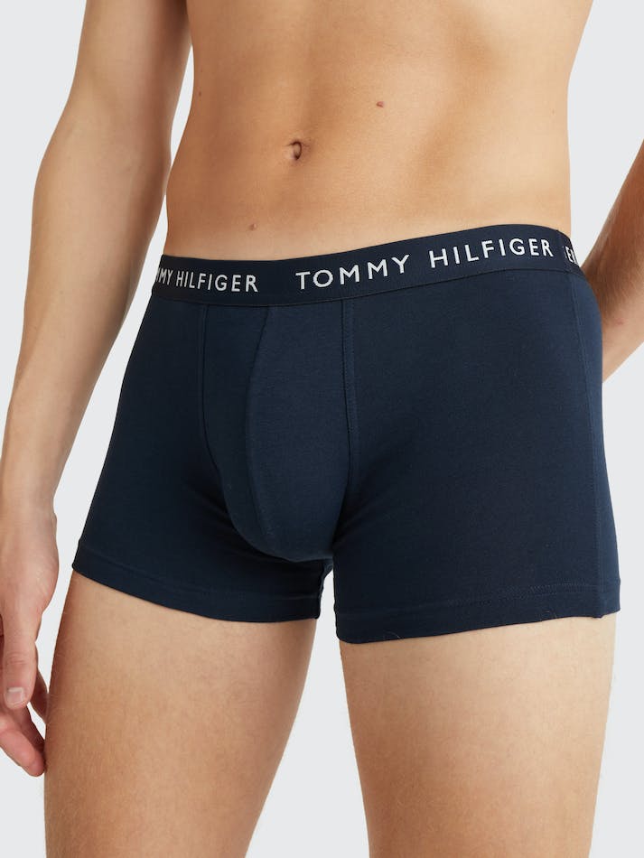 Tommy Hilfiger 3-Pack Logo Waistband Men's Underwear Dark Blue | gHVlkamym4iY