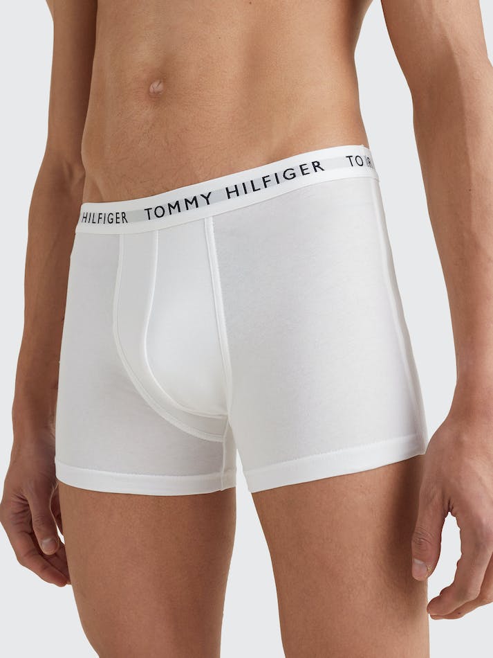 Tommy Hilfiger 3-Pack Logo Waistband Men's Underwear White / Blue / Red | uxhRM6Hpky7n