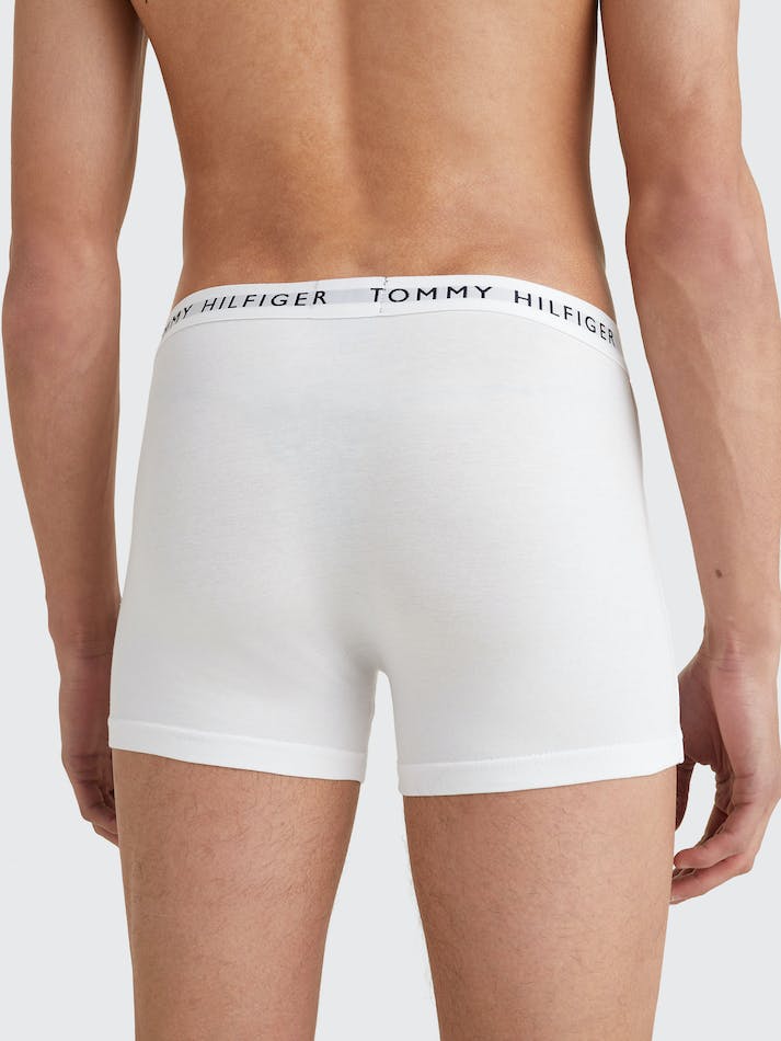 Tommy Hilfiger 3-Pack Logo Waistband Men's Underwear White / Blue / Red | uxhRM6Hpky7n