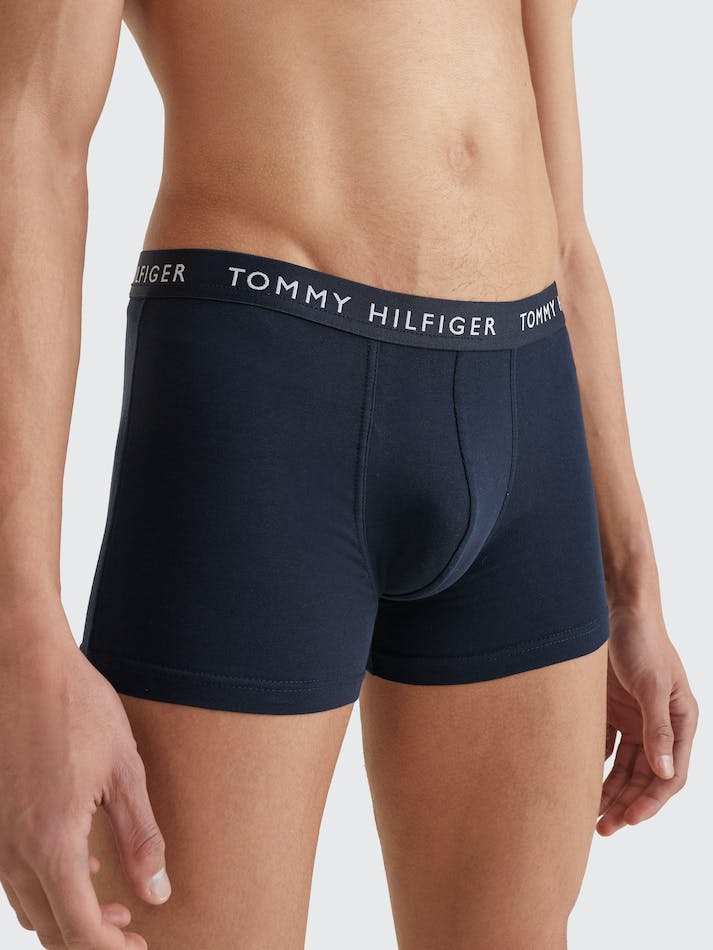 Tommy Hilfiger 3-Pack Logo Waistband Men's Underwear White / Blue / Red | uxhRM6Hpky7n