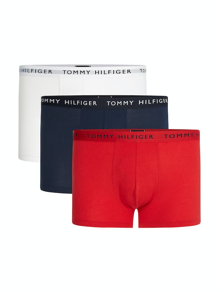 Tommy Hilfiger 3-Pack Logo Waistband Men\'s Underwear White / Blue / Red | uxhRM6Hpky7n