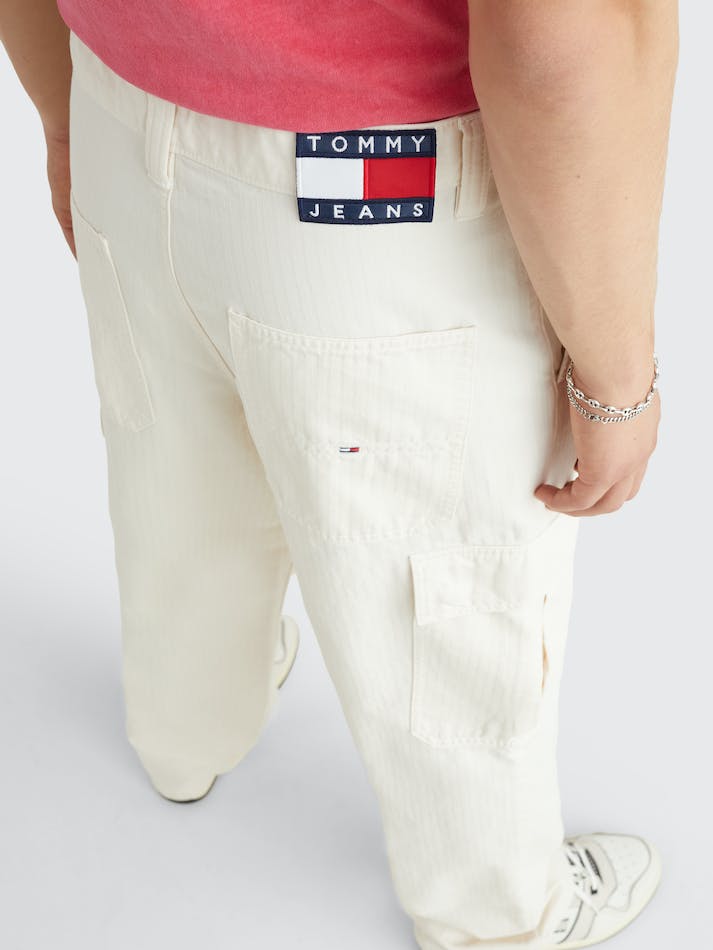 Tommy Jeans Aiden Baggy Cargo Men's Trousers White | 9KuZTdPOvH9n