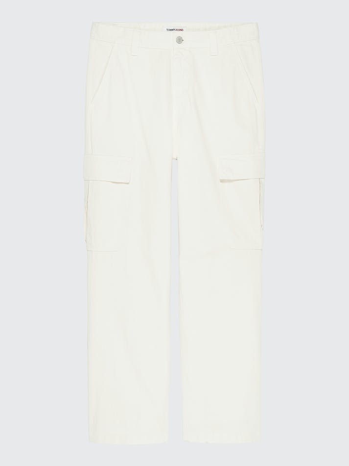 Tommy Jeans Aiden Baggy Cargo Men's Trousers White | 9KuZTdPOvH9n