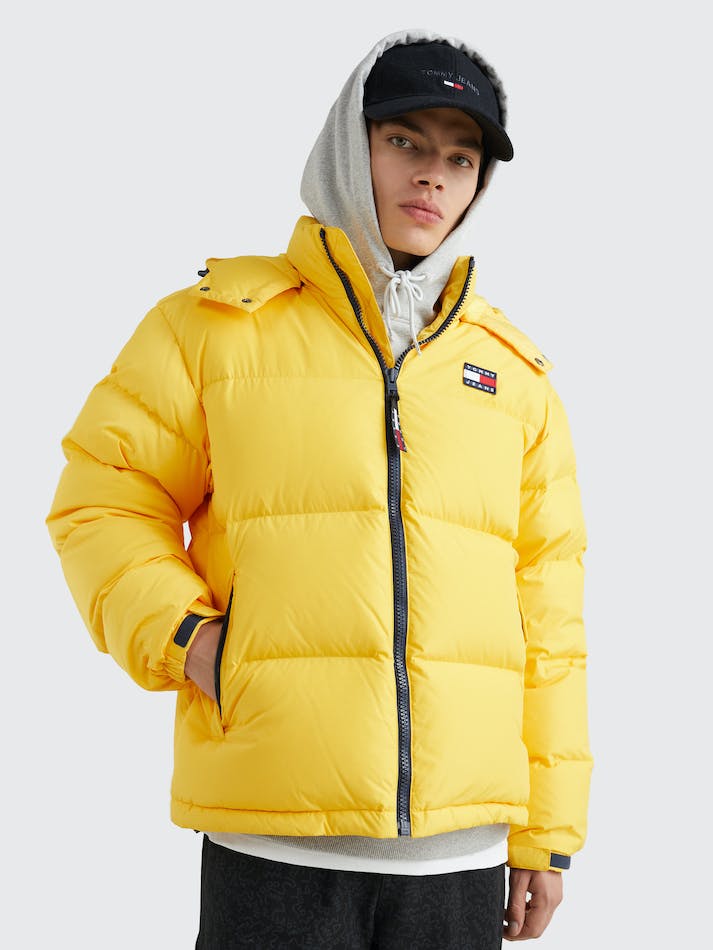 Tommy Jeans Alaska Casual Fit Hooded Puffer Men's Jackets Yellow | zvZXBS5XGkIR