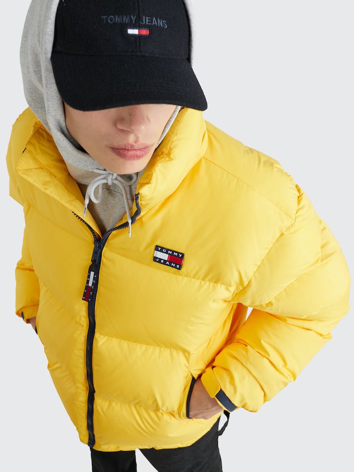 Tommy Jeans Alaska Casual Fit Hooded Puffer Men's Jackets Yellow | zvZXBS5XGkIR