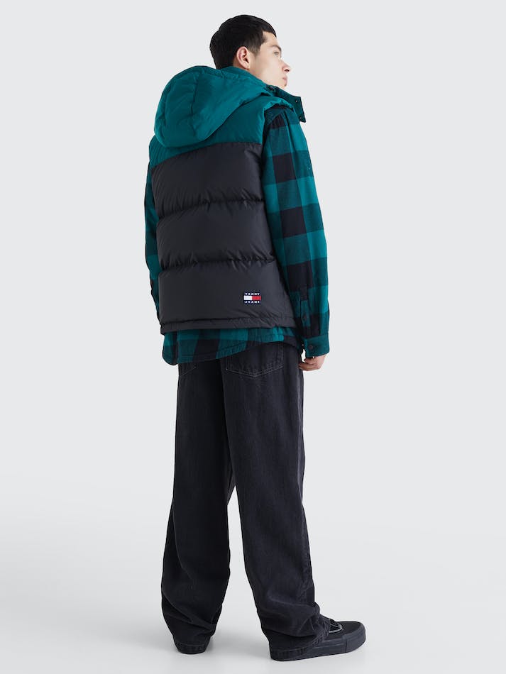 Tommy Jeans Alaska Colour-Blocked Padded Men's Vest Black / Multicolor | TikNKKVCLOGm