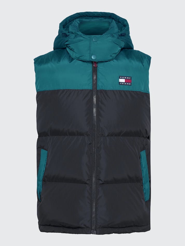 Tommy Jeans Alaska Colour-Blocked Padded Men's Vest Black / Multicolor | TikNKKVCLOGm