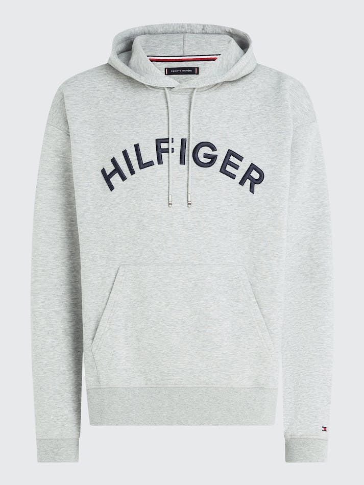 Tommy Hilfiger Arched Logo Archive Fit Men's Hoodie Light Grey | 78Bkzda44EZO