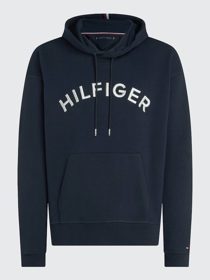 Tommy Hilfiger Arched Logo Archive Fit Men's Hoodie Blue | QWFWEDuUp47c