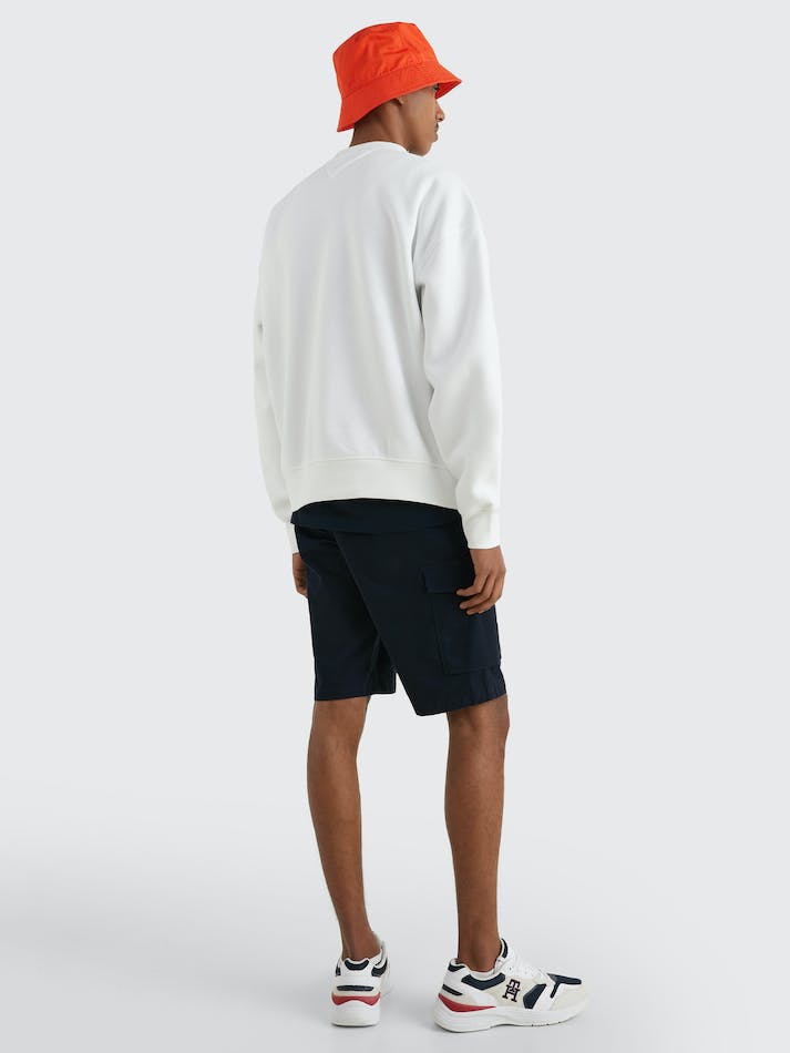 Tommy Hilfiger Arched Logo Archive Fit Men's Sweatshirt White | yfZtFCXNmoXt