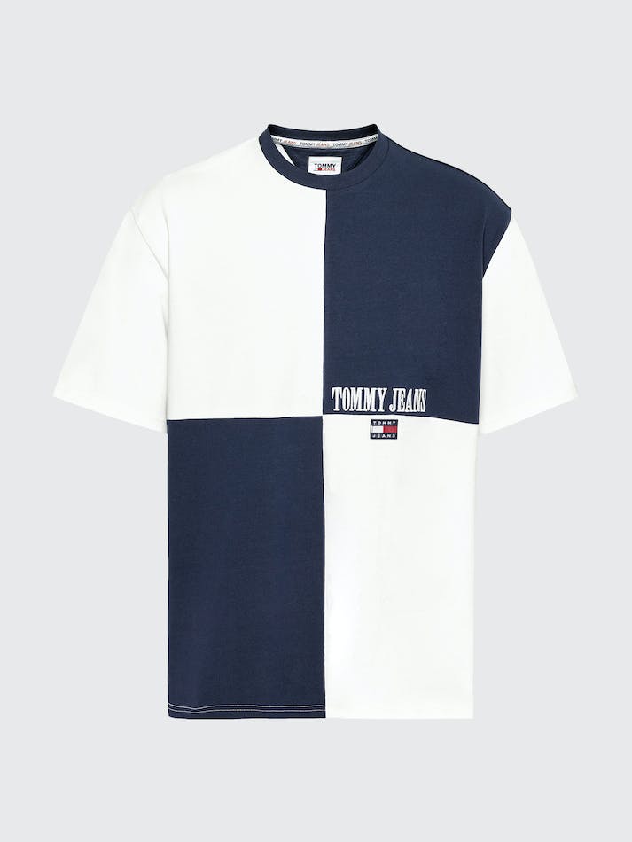 Tommy Jeans Archive Colour-Blocked Oversized Men's T Shirts Navy | s5VI2GUEDkpW