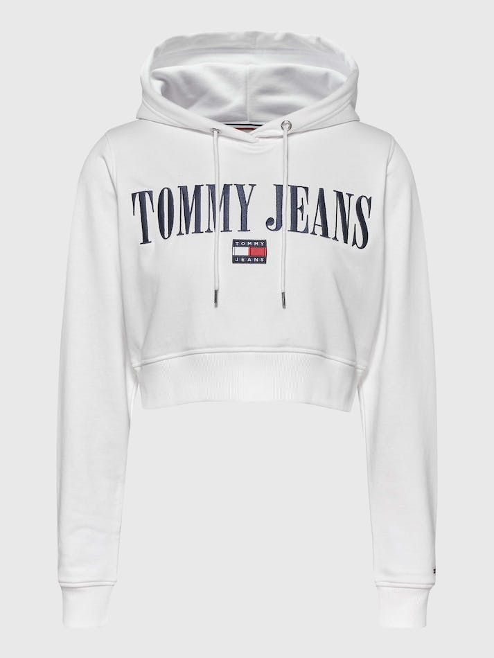 Tommy Jeans Archive Cropped Fit Double Women's Hoodie White | ZNPjKGl9KGqF