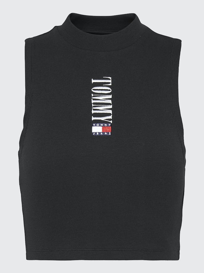 Tommy Jeans Archive Cropped Fit Logo Tank Women's T Shirts Black | 3G1lRS2EzSyV