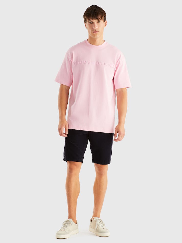 Tommy Hilfiger Archive Hilfiger Logo Men's T Shirts Pink | L9UrZgQVNCzM