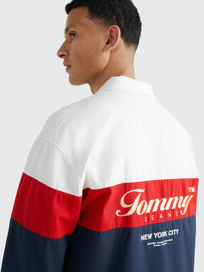 Tommy Jeans Archive Logo Embroidery Men's Shirts Navy | AJdrMl7QWCUX