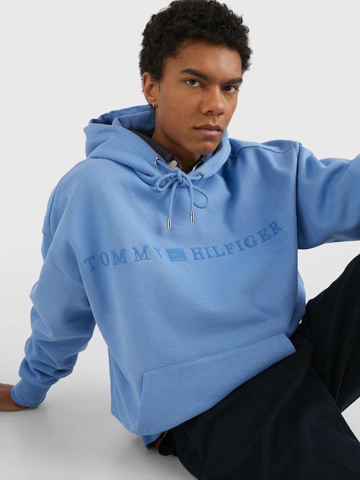 Tommy Hilfiger Archive Logo Men's Hoodie Blue | wuaGmw1xvGh3