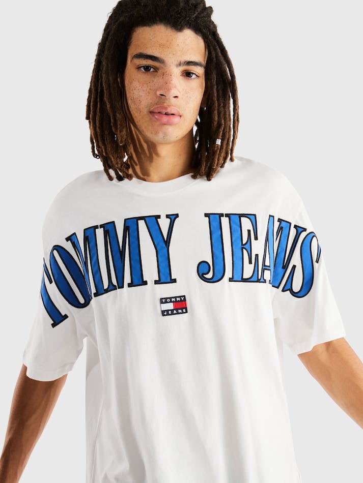 Tommy Jeans Archive Oversized Men's T Shirts White | 0WoeWO0drehQ