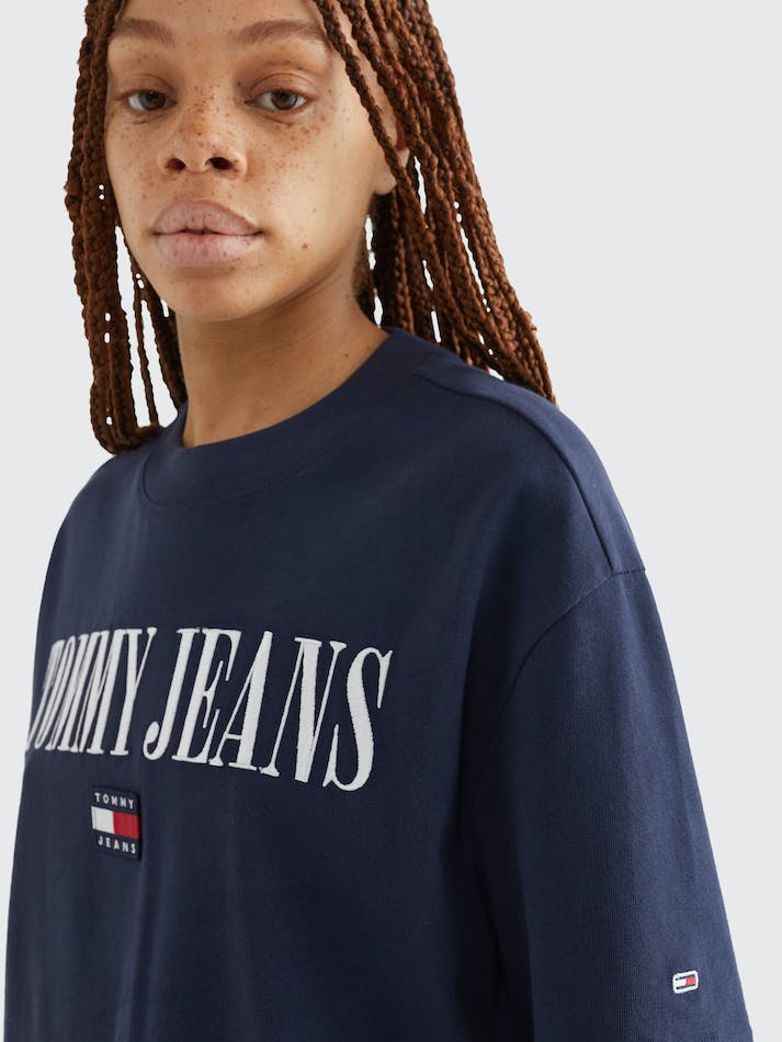 Tommy Jeans Archive Short Sleeve Crop Women's T Shirts Navy | jULfyeAeBfRL