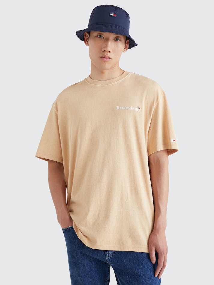 Tommy Jeans Back Logo Skater Men's T Shirts Trench | H7YBU3FkHuNi