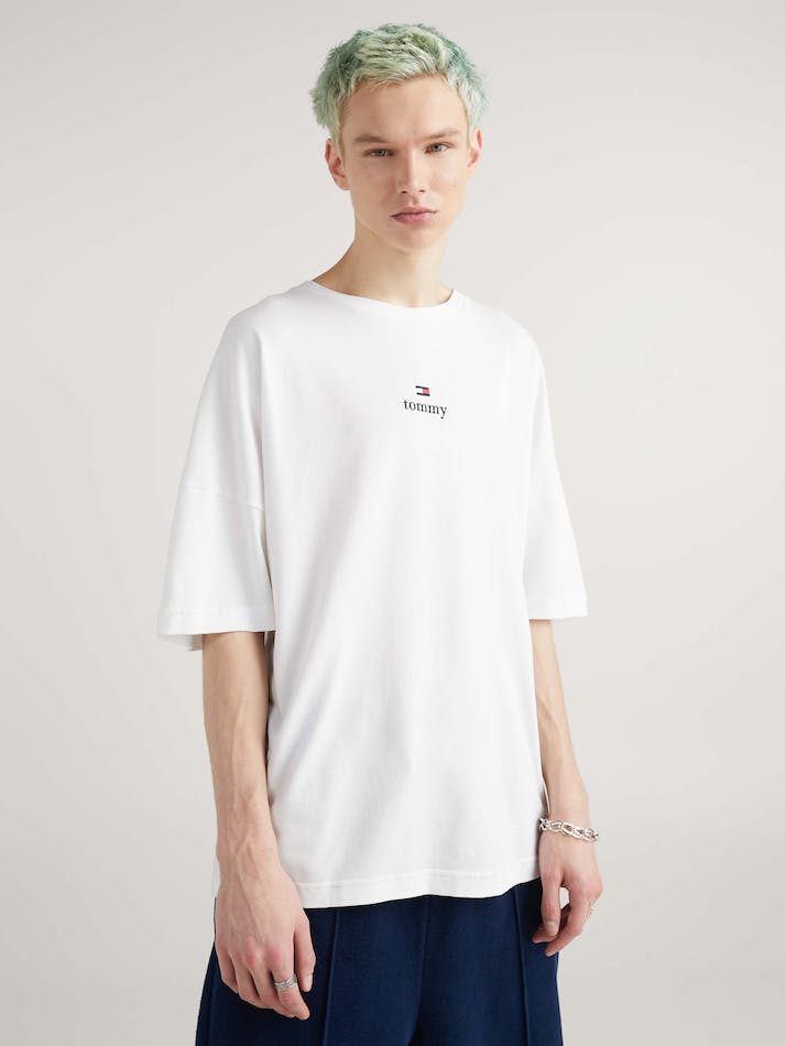 Tommy Jeans Back New York Logo Unisex T Shirts White | 3zZpg28Sy7eL