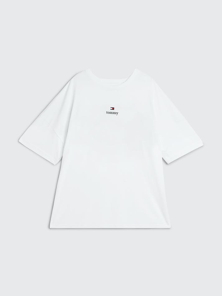 Tommy Jeans Back New York Logo Unisex T Shirts White | 3zZpg28Sy7eL