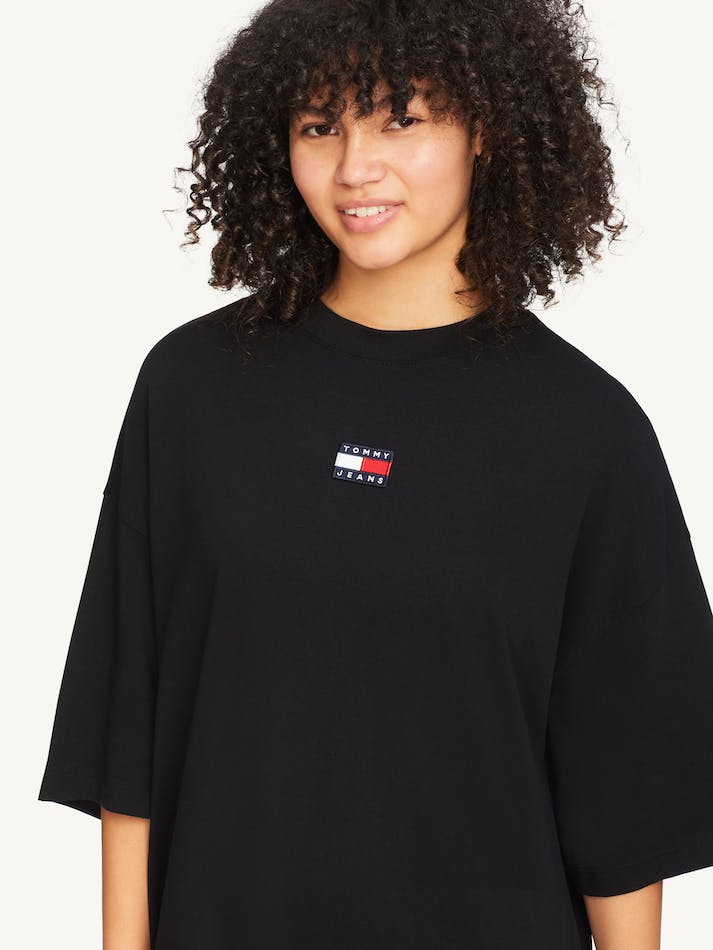 Tommy Hilfiger Badge T-Shirt Mini Women's Dress Black | dizs4PHwZb3C