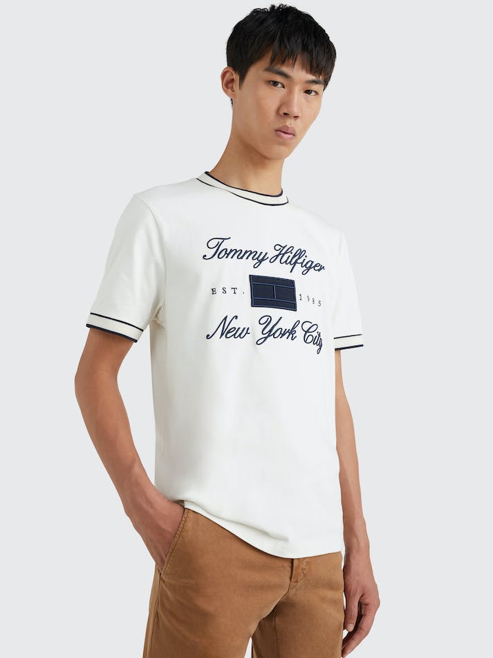 Tommy Hilfiger Bird'S Eye Trim Men's T Shirts White | lgTi3BYmiAX5