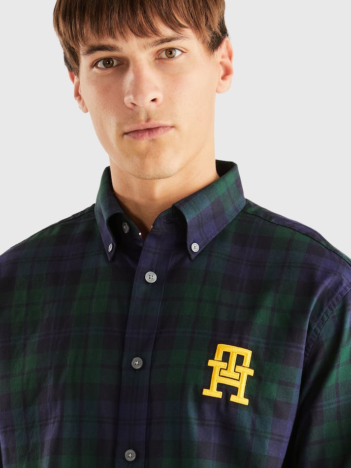 Tommy Hilfiger Blackwatch Monogram Men's Shirts Blue / Multicolor | rOnsAVWAjIyT