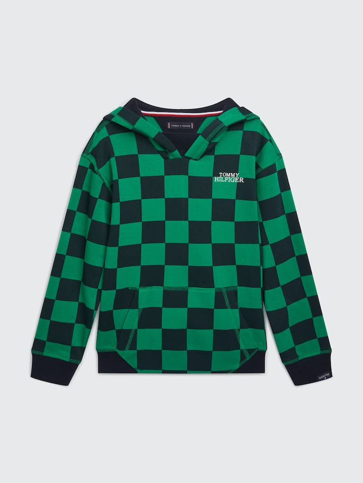 Tommy Hilfiger Boys 3-7 Checkerboard Kids\' Hoodie Green | u0XYVtlLgL4u