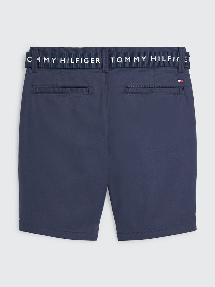 Tommy Hilfiger Boys 3-7 Essential Belted Chino Kids' Shorts Navy | QDp85xlghKO9