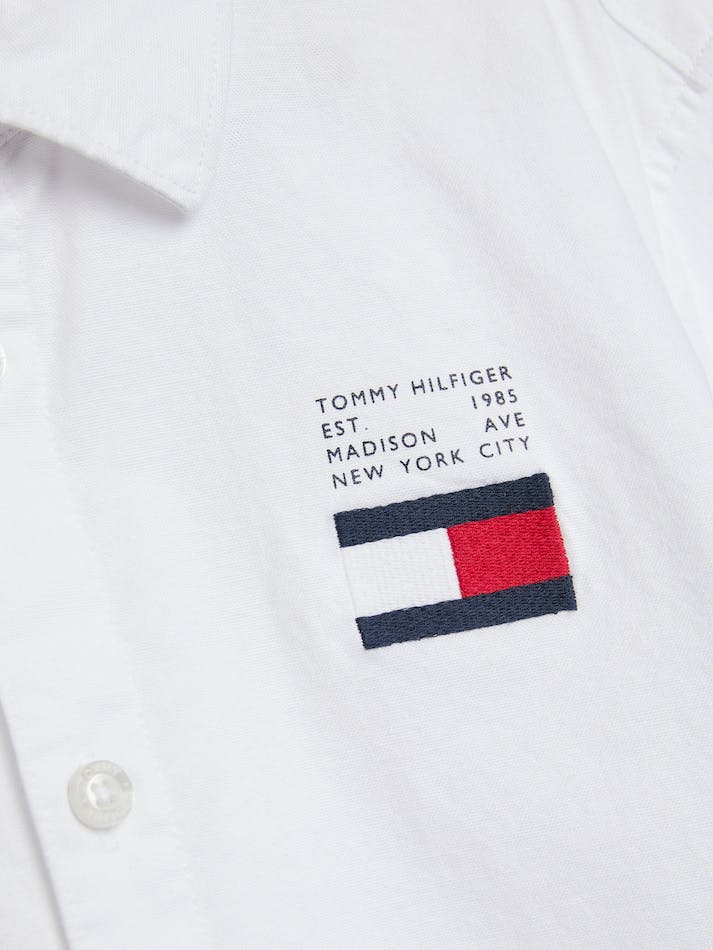 Tommy Hilfiger Boys 3-7 Flag Detail Oxford Kids' Shirts White | IYWwKNzUkJy5