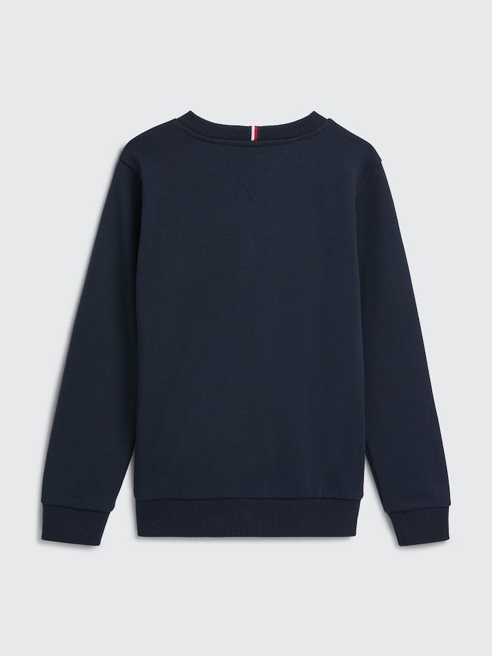 Tommy Hilfiger Boys 3-7 Logo Crew Neck Kids' Sweatshirt Blue | EDyOflALxS9v