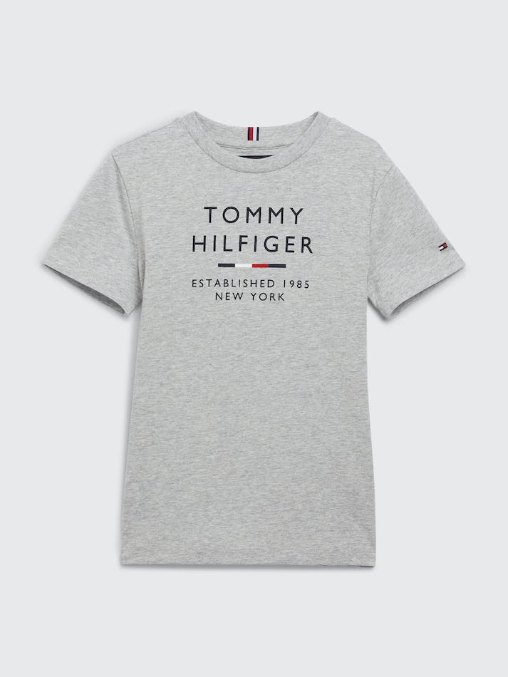 Tommy Hilfiger Boys 3-7 Logo Crew Neck Kids\' T Shirts Light Grey | jgRpKlfJrziM