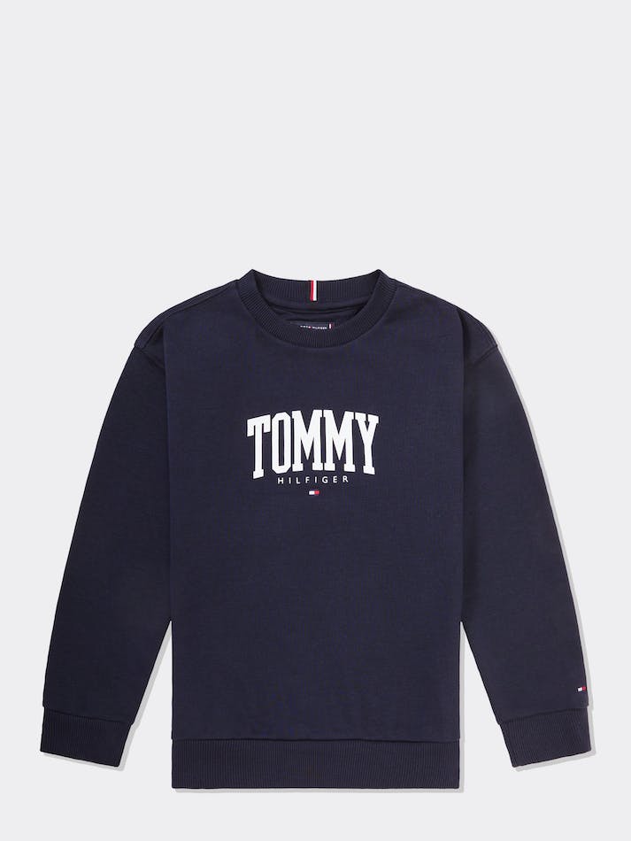 Tommy Hilfiger Boys 3-7 Logo Kids\' Sweatshirt Blue | 6MZcJ6WKXUBp