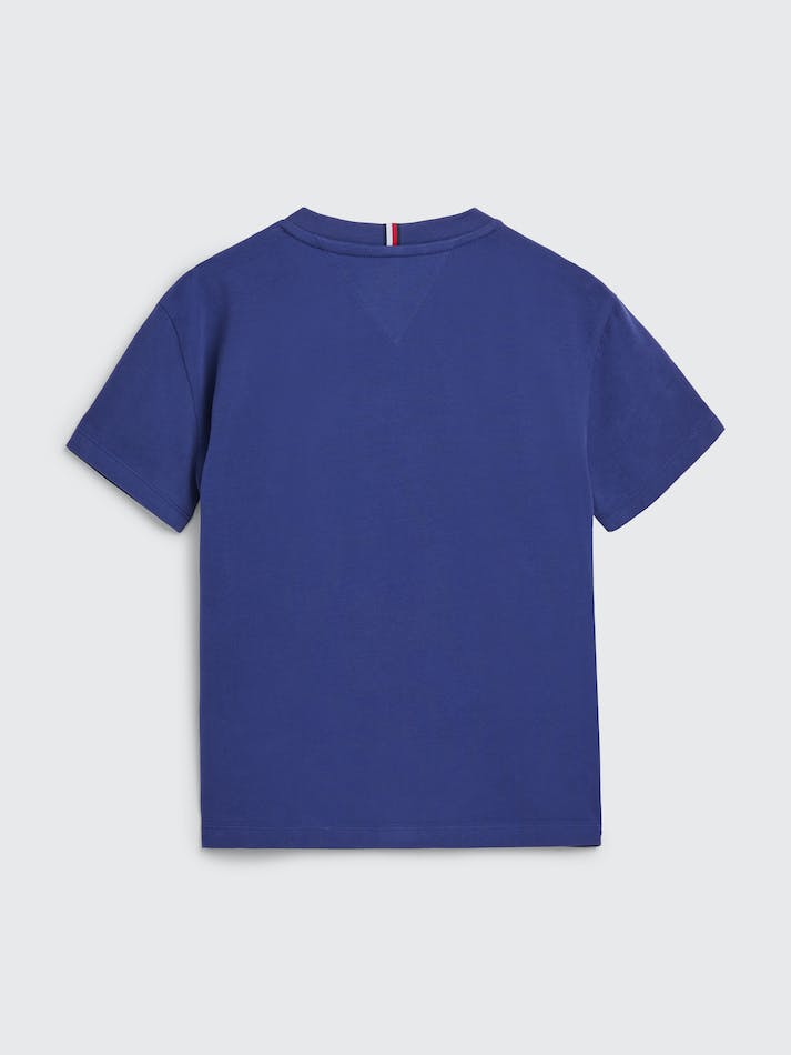 Tommy Hilfiger Boys 3-7 Logo Peached Jersey Kids' T Shirts Blue | vHtNhKIw5MCu