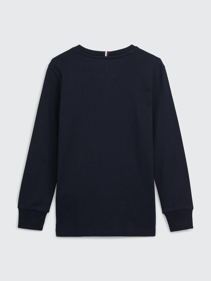 Tommy Hilfiger Boys 3-7 Monogram Long Sleeve Kids' T Shirts Blue | 19W0vVrplqqU