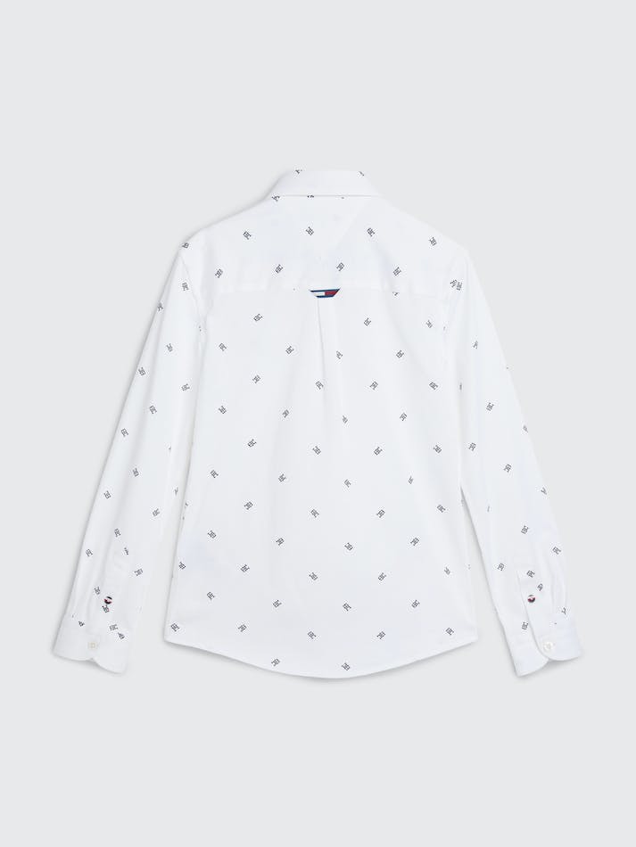 Tommy Hilfiger Boys 3-7 Organic Cotton Jersey Monogram Kids' Shirts White | IDRoL1eiAAEr