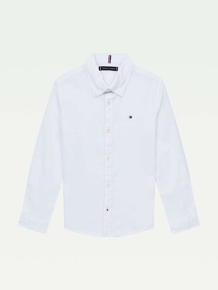 Tommy Hilfiger Boys 3-7 Stretch Oxford Kids\' Shirts White | S8JTrMw3cCVo