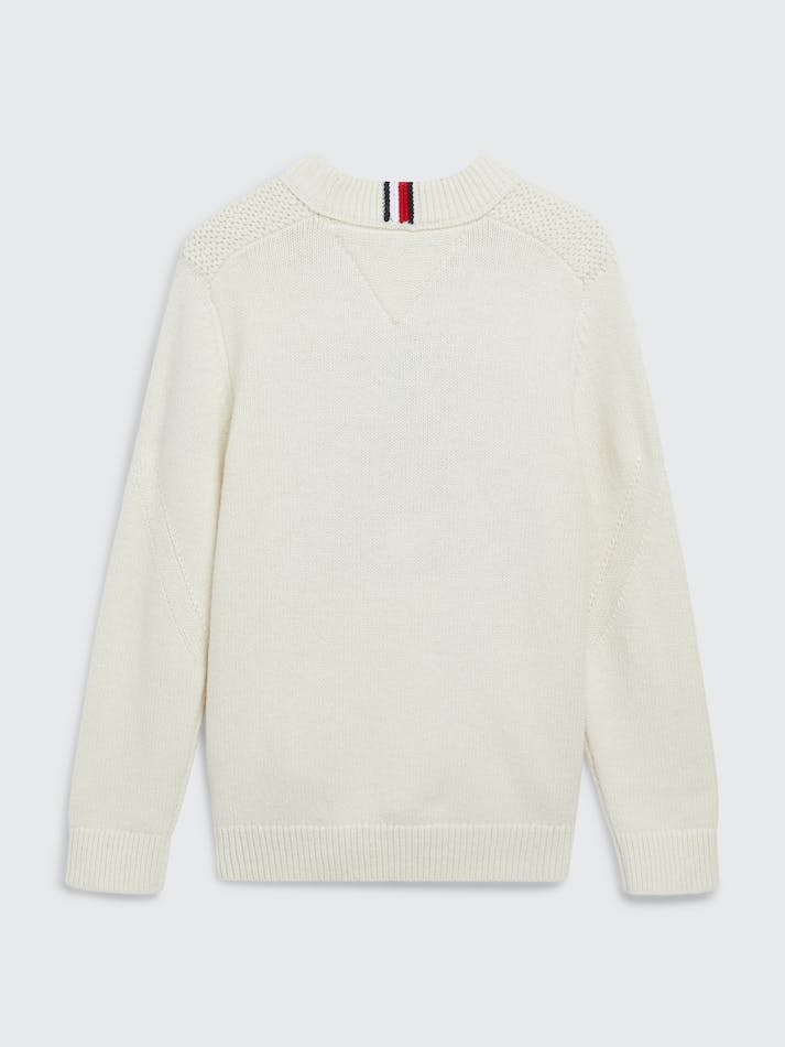 Tommy Hilfiger Boys 3-7 Th Monogram Kids' Jumpers White | yomTab9LVgd9