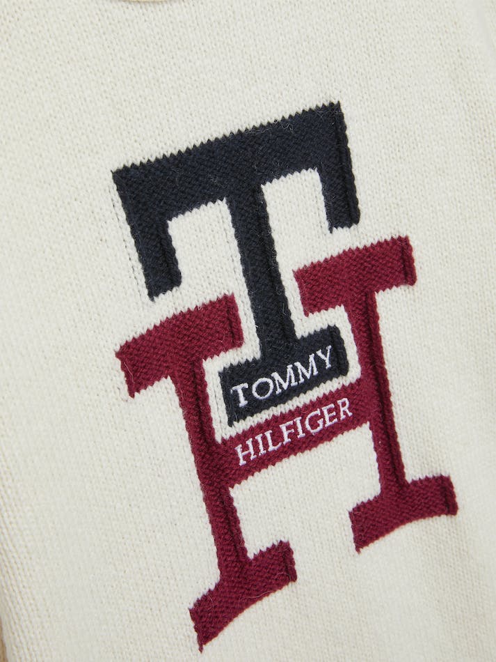 Tommy Hilfiger Boys 3-7 Th Monogram Kids' Jumpers White | yomTab9LVgd9