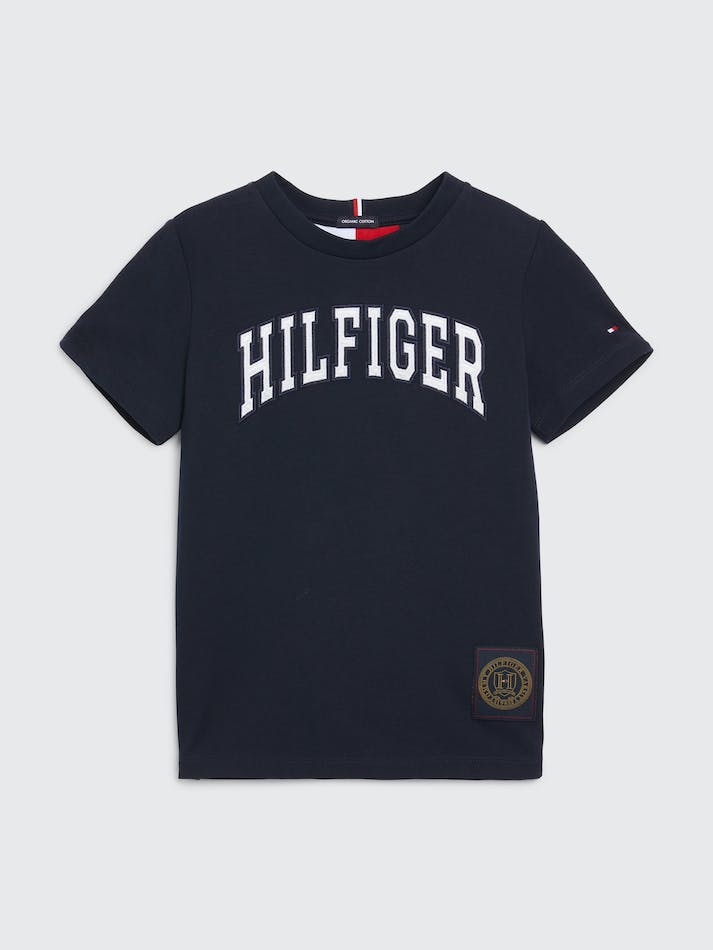 Tommy Hilfiger Boys 3 To 7 Varsity Logo Kids\' T Shirts Blue | icpnODWN4TMk